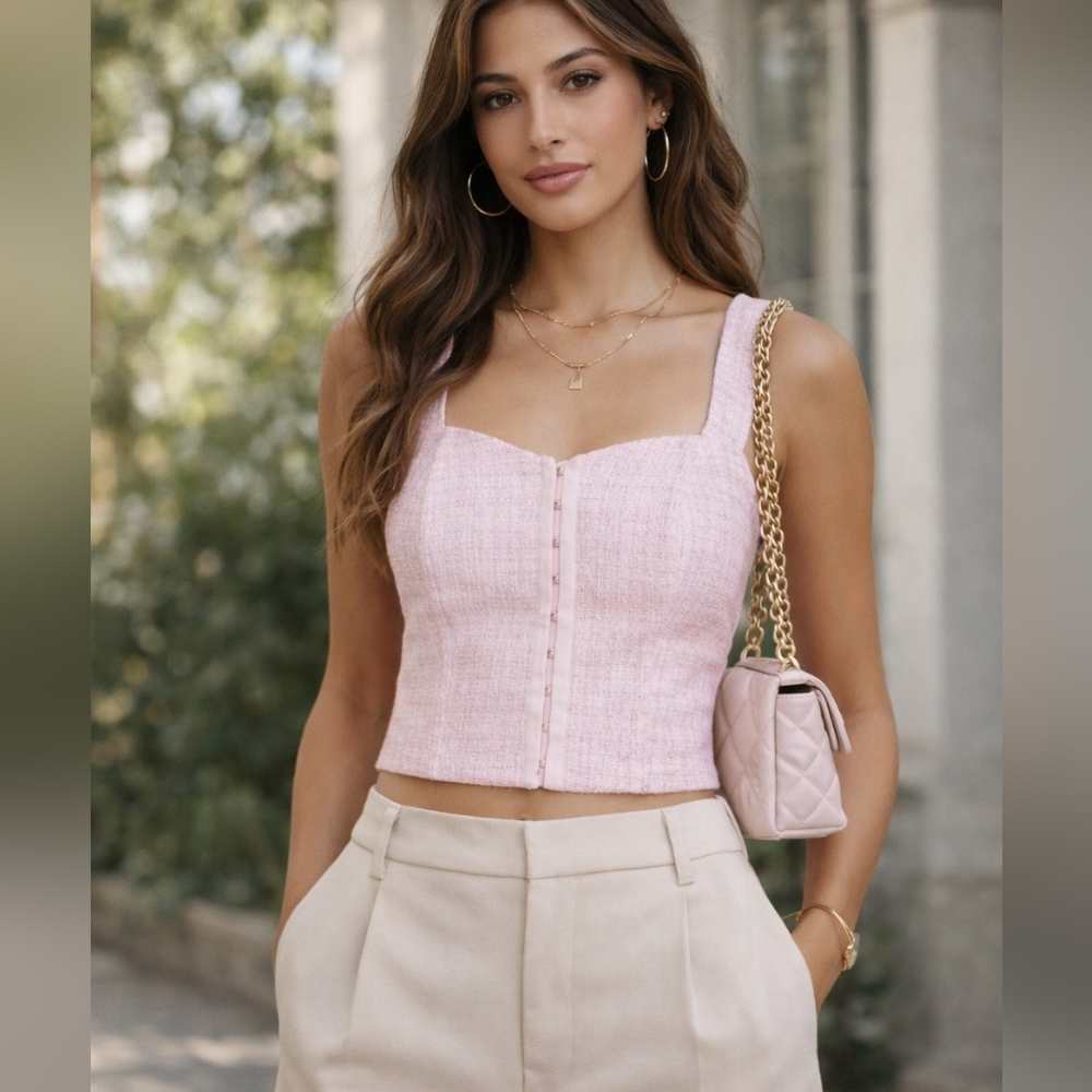 NWT BB Dakota Womens Boucle Up Bustier Small